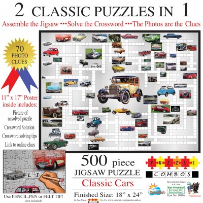 SunsOut - 500 pieces - Irv Brechner - Puzzle Combo: Classic Cars