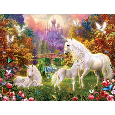 SunsOut - 300 pieces - XXL Pieces - Castle Unicorns