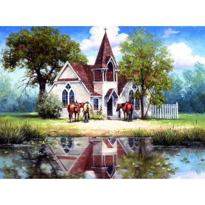 SunsOut - 1000 pieces - Reflections of a Country Church