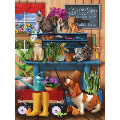 Bluebird-Puzzle - 300 Teile - XXL Teile - Trouble in the Potting Shed