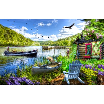 Bluebird-Puzzle - 550 Teile - Hütte am See