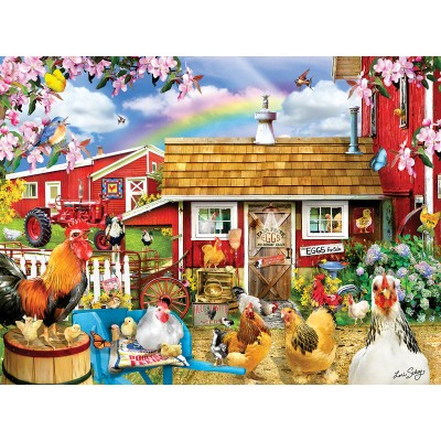 Bluebird-Puzzle - 1000 Teile - Lori Schory - Springtime Chickens