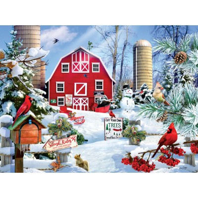 Bluebird-Puzzle - 1000 Teile - Lori Schory - A Snowy Day on the Farm