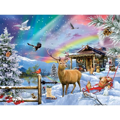 Bluebird-Puzzle - 300 Teile - XXL Teile - Lori Schory - Winter in the Mountains
