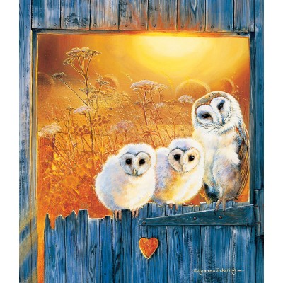 SunsOut - 550 pieces - Pollyanna Pickering - Owls in the Window