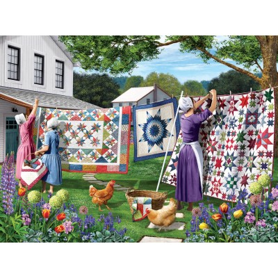 Sunsout - 500 pièces - Sharon Steele - Quilts in the Backyard