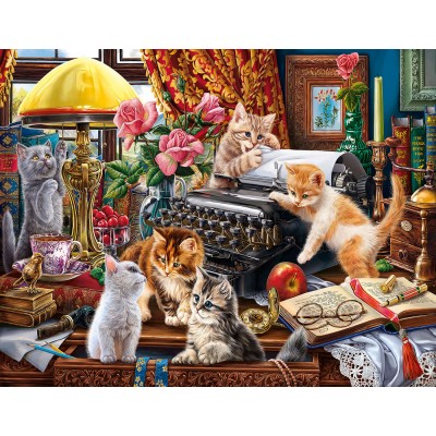 SunsOut - 1000 pieces - XXL Pieces - Kittens in the Writer's Office