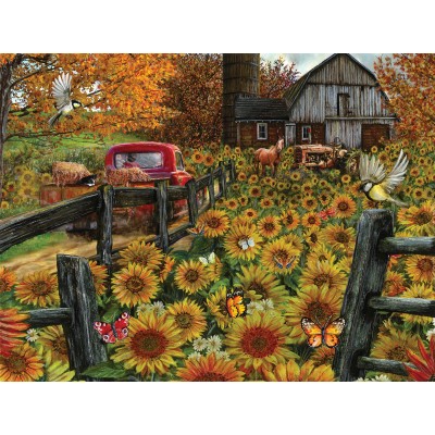 Bluebird-Puzzle - 500 Teile - XXL Teile - Sonnenblumen-Farm