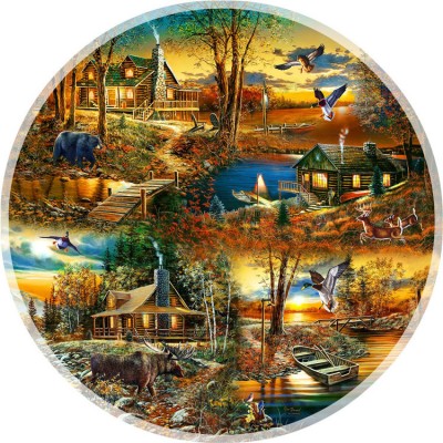 Bluebird-Puzzle - 1000 Teile - Jim Hansel - Cabins in the Woods