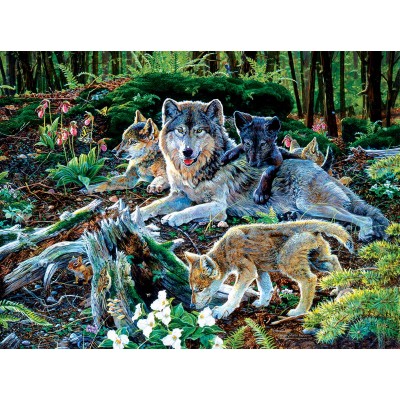 SunsOut - 500 pieces - Jan Martin Mcguire - Forest Wolf Family