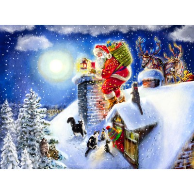 Bluebird-Puzzle - 1000 Teile - Santa auf dem Dach