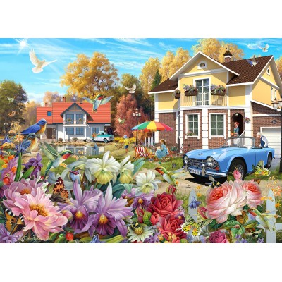 Bluebird-Puzzle - 500 Teile - XXL Teile - Sonniger Garten