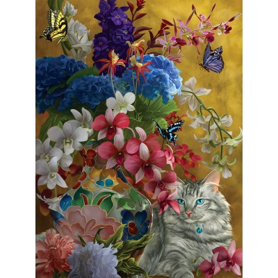 Bluebird-Puzzle - 1000 Teile - Nene Thomas - Gilded Cats and Flowers