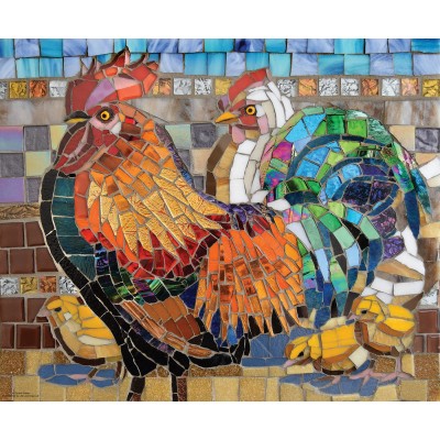 SunsOut - 1000 pieces - Stained Glass Chickens