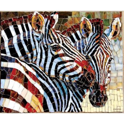 SunsOut - 1000 pieces - Stained Glass Zebras