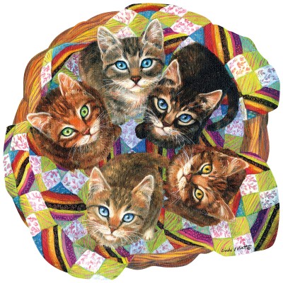 SunsOut - 750 pieces - Linda Elliot - Kitten Basket