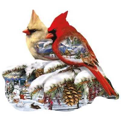 SunsOut - 800 pieces - Lori Schory - Winter Cardinals