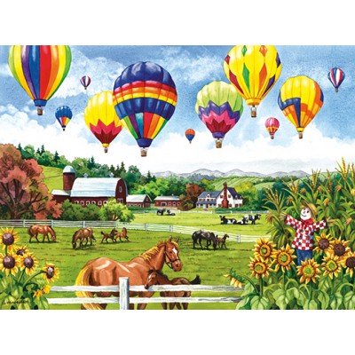 SunsOut - 500 pieces - Nancy Wernersbach : Balloons over Fields