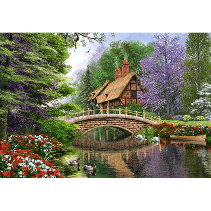 Puzzle Castorland-102365 Dominic Davison: Landhaus am Fluss