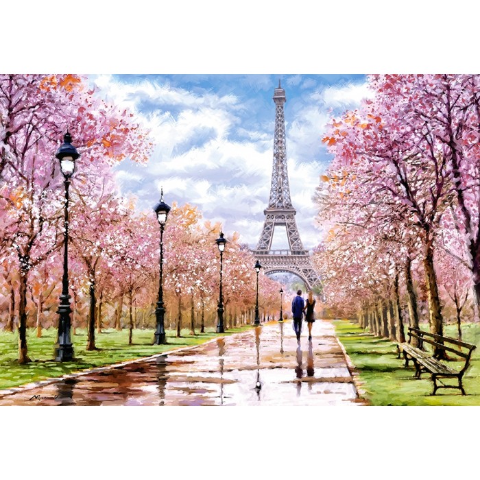 Puzzle Castorland-104369 Romantic Walk in Paris