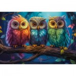 Puzzle  Castorland-105175 Drei Kleine Eulen