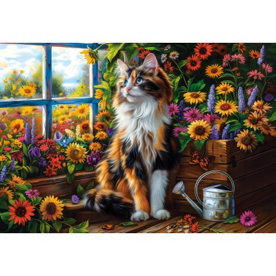 Puzzle  Castorland-105342 Blooming Cat Meditation