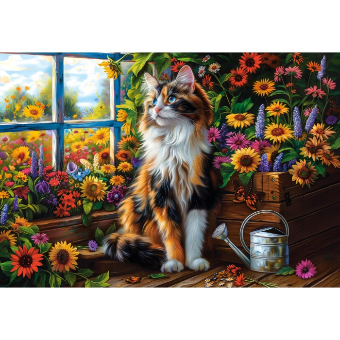 Puzzle Castorland-105342 Blooming Cat Meditation