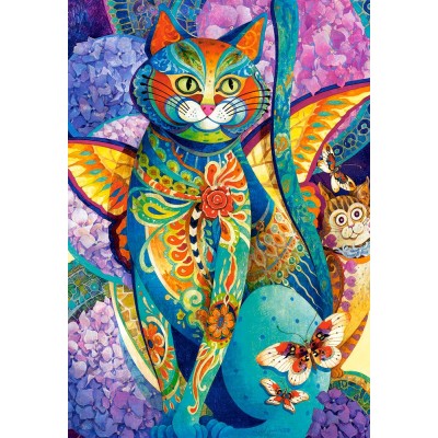 Puzzle  Castorland-151448 David Galchutt: Feline Fiesta