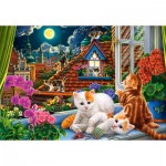Puzzle  Castorland-152056 Kätzchen auf dem Dach