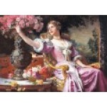  Castorland-300020 Jigsaw Puzzle - 3000 Pieces - Czachorski : Lady in a Purple Dress with Flowers