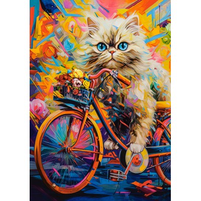 Puzzle  Castorland-54015 Kitten's Floral Ride