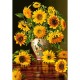 Sunflowers in a Peacock Vase