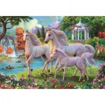 Puzzle  Clementoni-29794 XXL Pieces - Licornes et cascade