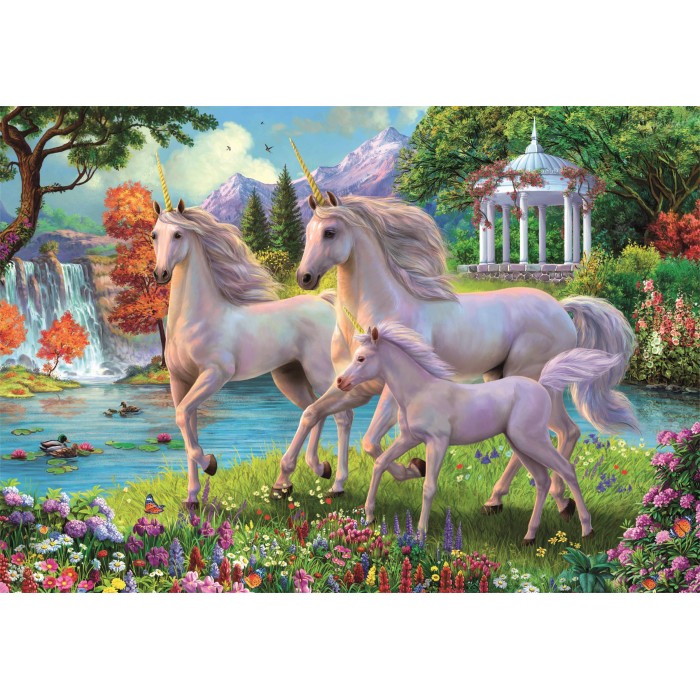 Puzzle Clementoni-29794 Pièces XXL - Licornes et cascade