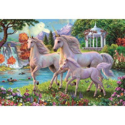 Puzzle  Clementoni-29794 XXL Pieces - Licornes et cascade