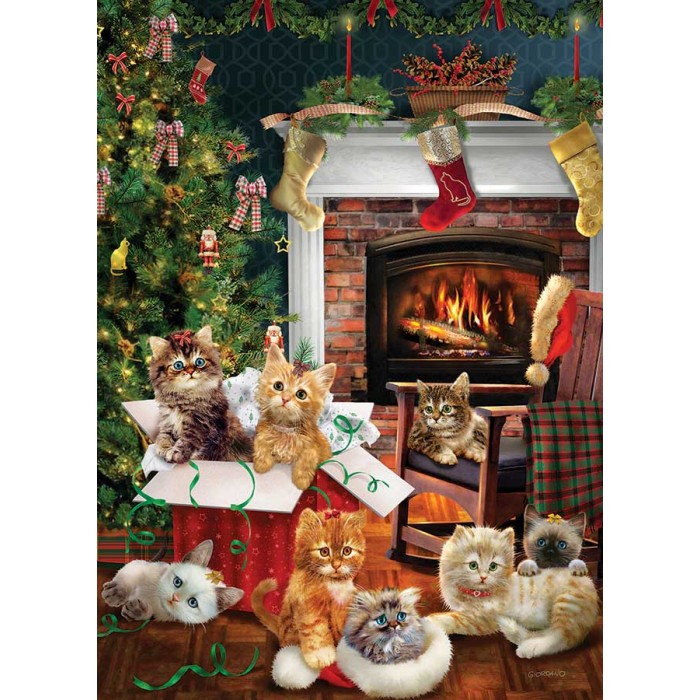Puzzle Cobble-Hill-40216 Christmas Kittens