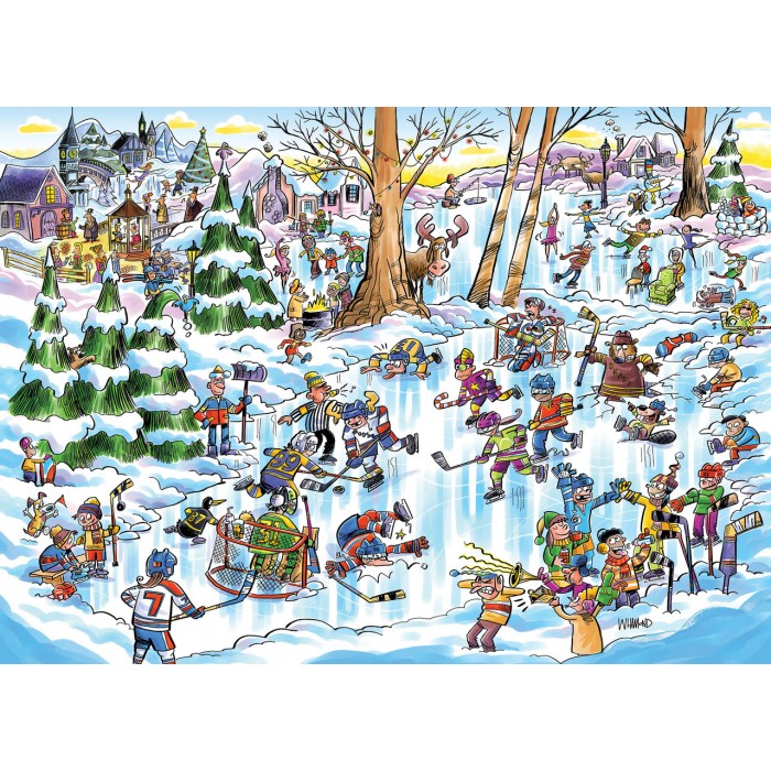 Puzzle Cobble-Hill-44506 DoodleTown: Hockey Town