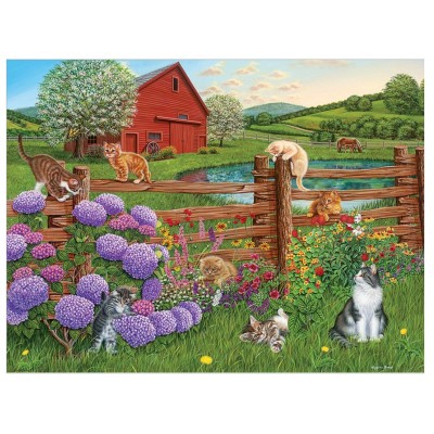 Puzzle  Cobble-Hill-48015 Pièces XXL - Farm Cats