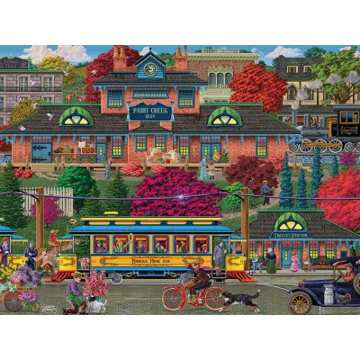 Puzzle  Cobble-Hill-48019 Pièces XXL - Station de Tramway