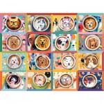 Puzzle  Cobble-Hill-48032 Cafés Chiens
