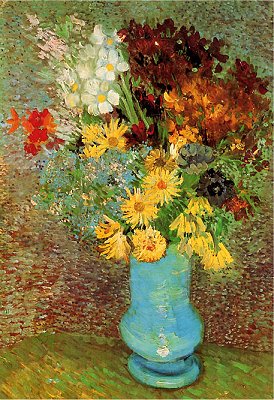  DToys-70258 Jigsaw Puzzle - 1000 Pieces - Van Gogh : Flowers in a Blue Vase