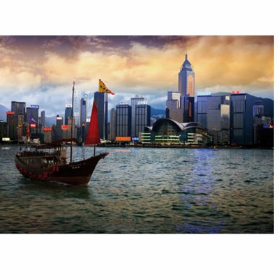  DToys-70548 Jigsaw Puzzle - 1000 Pieces - Nocurnal Landscapes : Hong Kong Island