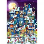  DToys-70869 Jigsaw Puzzle - 1000 Pieces - Cartoon Collection : Christmas Mess