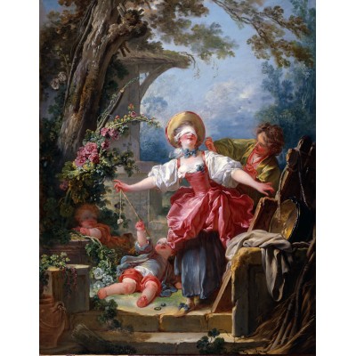 Puzzle  Dtoys-72702 Jean-Honoré Fragonard: Blind Man's Bluff