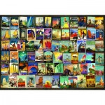 Puzzle  Dtoys-74621 Vintage Collage - Travel