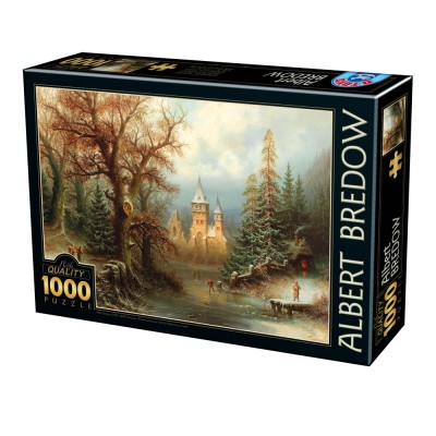 Puzzle  Dtoys-75697 Albert Bredow - Romantic Winter Landscape