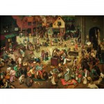 Puzzle  Dtoys-76885 Pieter Brueghel the Elder - The Fight Between Carnival and Lent