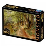 Puzzle  Dtoys-77653 Peder Mørk Mønsted - A Spring Day in the Woods with Fresh-Blown Beeches and Anemones in the Forest B
