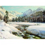 Puzzle  Dtoys-77660 Peder Mørk Mønsted - Winter Landscape in Switzerland near Engadin