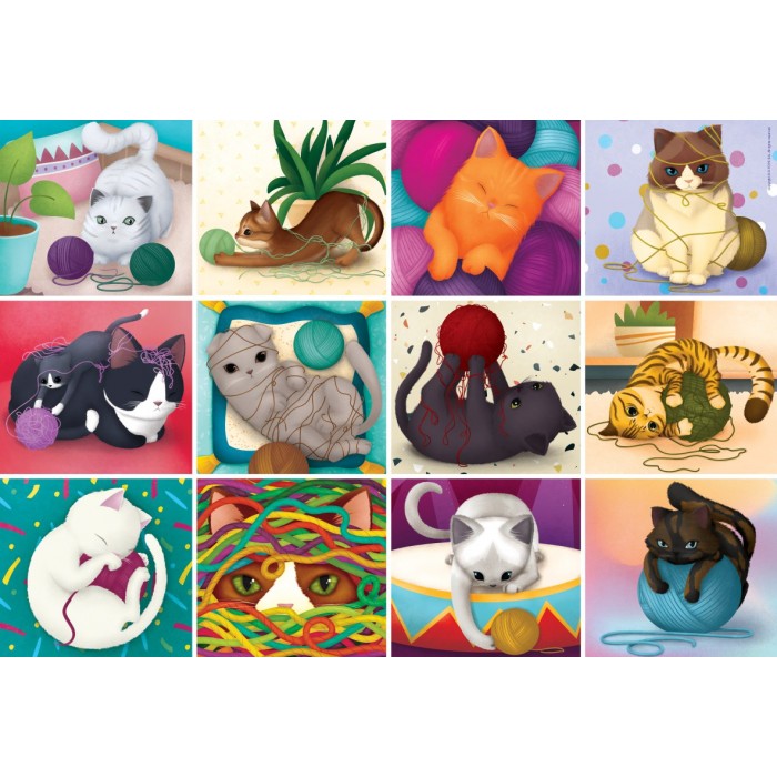 Puzzle DToys-80806 Demeter Brigi - Cats with Threads